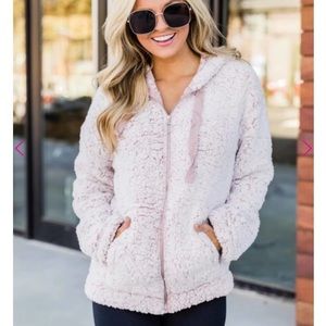 Light pink Sherpa hoodie